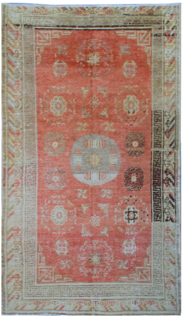 5'x9' Antique Samarkand Medallion Design Rug