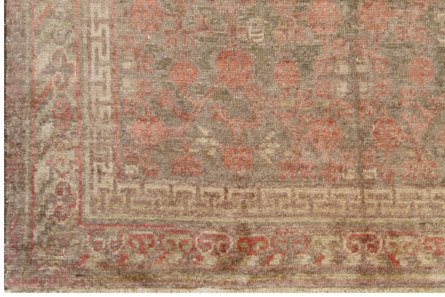 9.07 x 5.00 Antique Hand-Knotted Samarkand Pomegranate Design Rug Area Rug