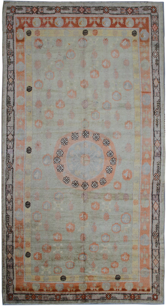4'x13' Soft Colors Antique Samarkand Rug