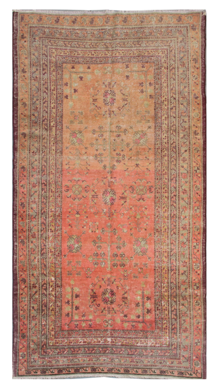 8'x5' Antique Samarkand Red Brown Rug