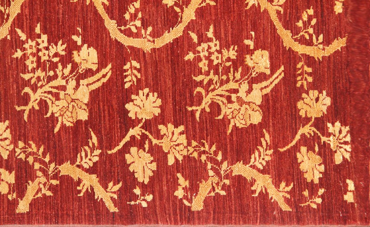 3'x10' Chinese Red French Chinoiserie Design Ariana Traditional Area Runner Rug