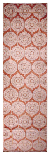 3x11 European Design Orange Rust Finely Knotted Ariana Traditional Runner Rug