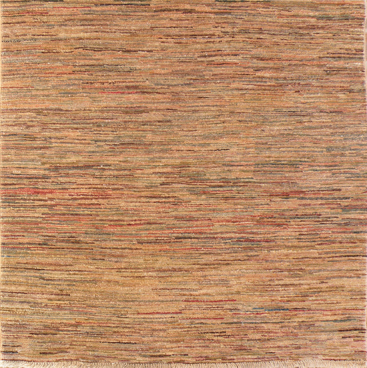 3'x9' Multi Color Stria Design Ariana Modern Hand Knotted Wool Runner Rug