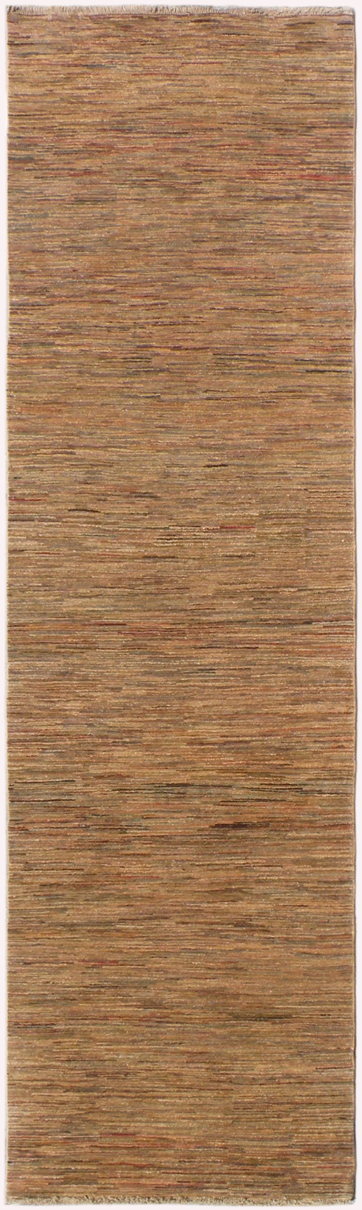 3'x9' Multi Color Stria Design Ariana Modern Hand Knotted Wool Runner Rug