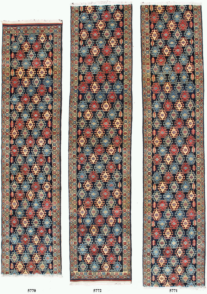 3'x11' Long Unique Hand-knotted Navy Shirvan Design Ariana Traditional Multi Runner Rug