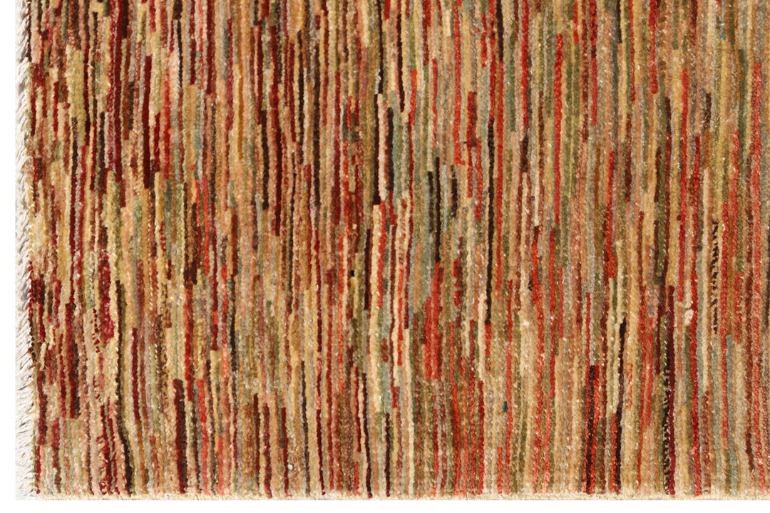 6'x9' Multi Color Stria Design Ariana Modern Hand Knotted Wool Rug