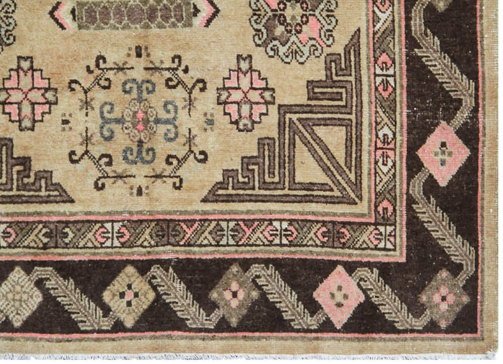 5'x10' Vintage Hand-Knotted | Antique Samarkand Khotan | Medallion Area Rug