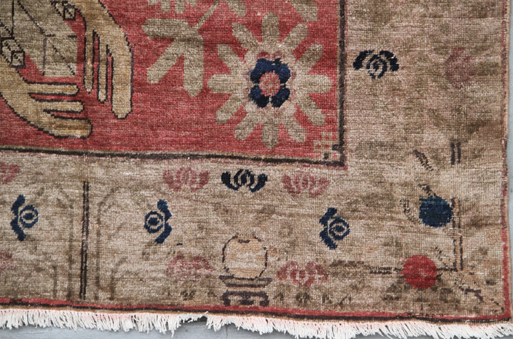 Vintage Wool Rug |Samarkand | Pictorial Tapestry