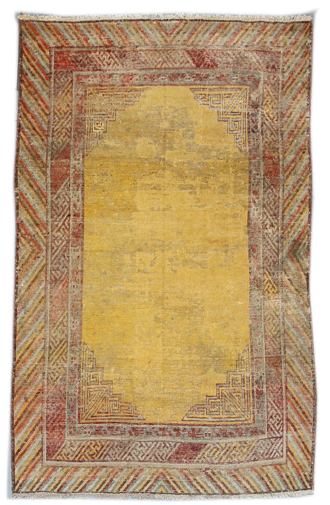 Antique Rug | Yellow & Red Khotan Area Rug