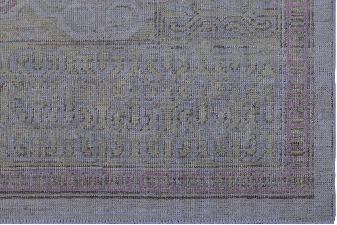 5x7 Ariana Samarkand Khotan Geometric Ivory Pink Blue Rug