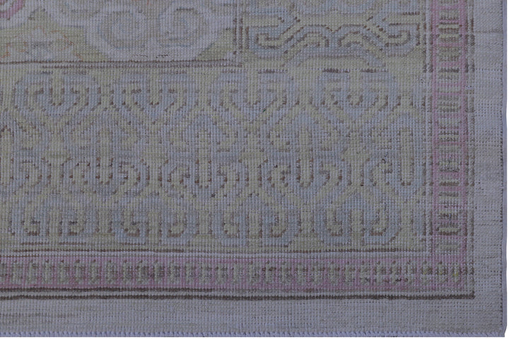 5x7 Ariana Samarkand Khotan Geometric Ivory Pink Blue Rug