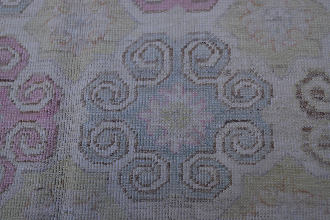 5x7 Ariana Samarkand Khotan Geometric Ivory Pink Blue Rug