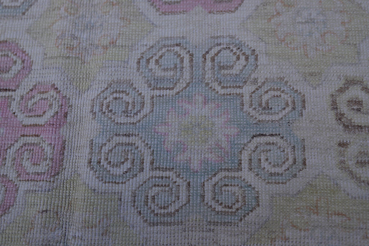 5x7 Ariana Samarkand Khotan Geometric Ivory Pink Blue Rug