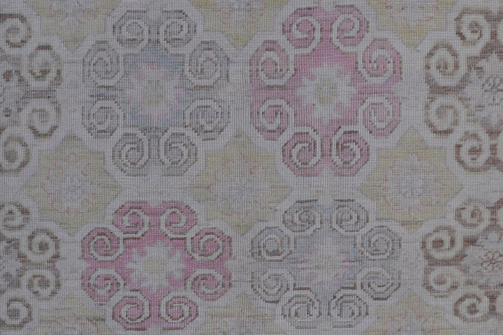 5x7 Ariana Samarkand Khotan Geometric Ivory Pink Blue Rug