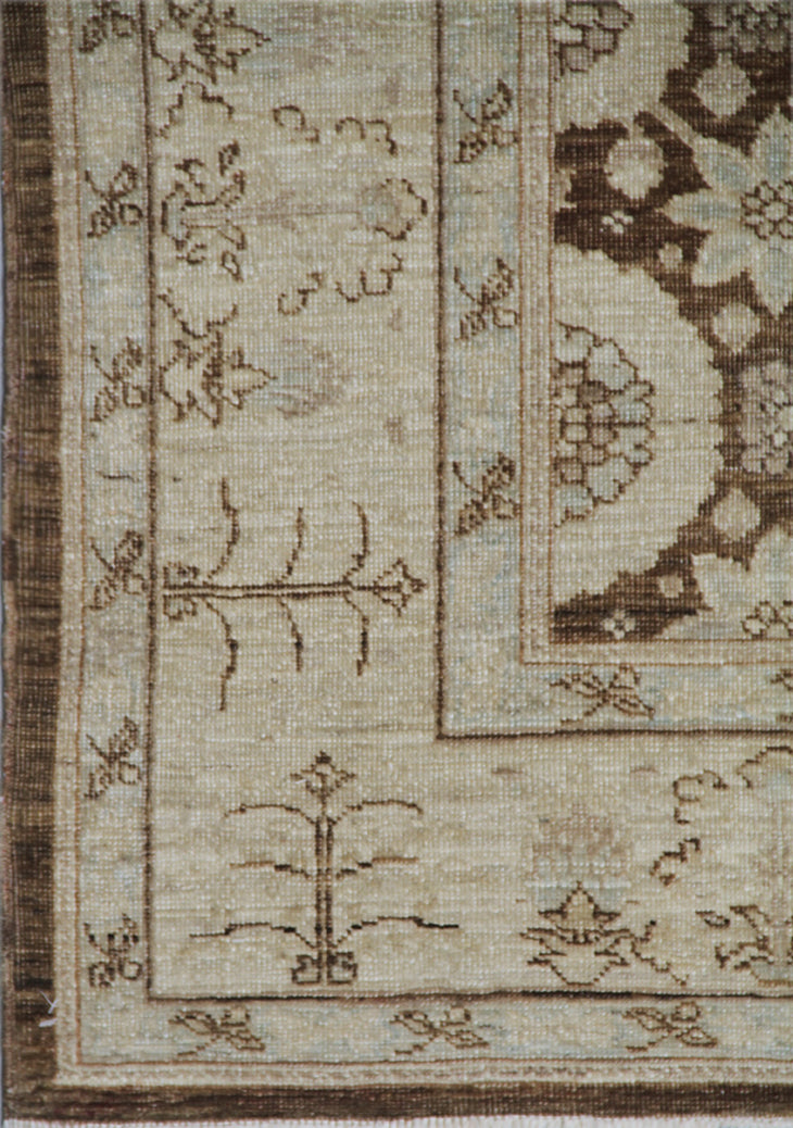5x7 Ariana Traditional Brown and Ivory Geometric Tabriz Rug