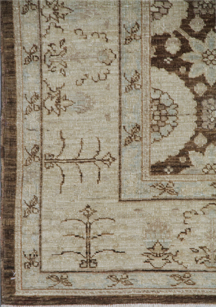 5x7 Ariana Traditional Brown and Ivory Geometric Tabriz Rug