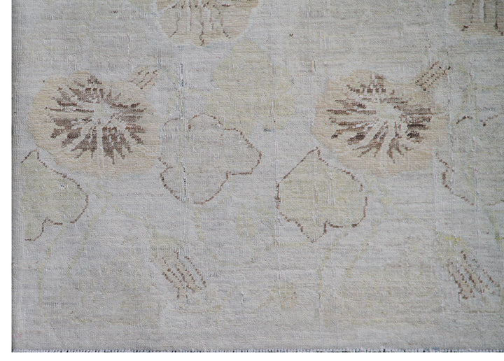 5'x7' Hand-Knotted Afghan Floral Rug with Silk Highlights – Vintage Style | Ariana Rugs