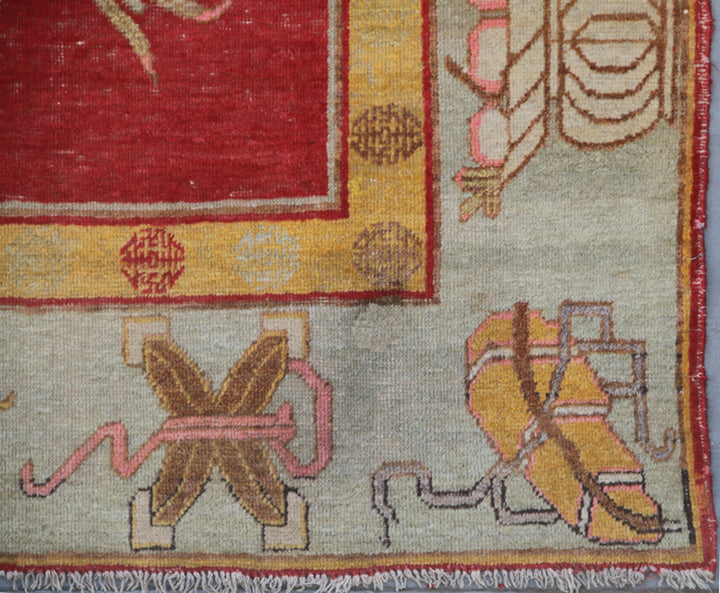 5'x7' Vintage Wool Rug | Samarkand | Yarkand Wool Rug