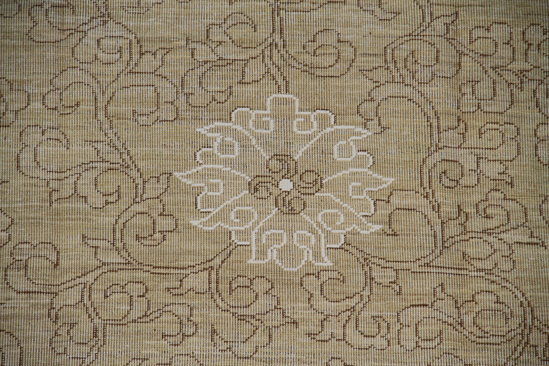 5'x7' Wool Area Rug | Ariana Samarkand | White & Brown Rug