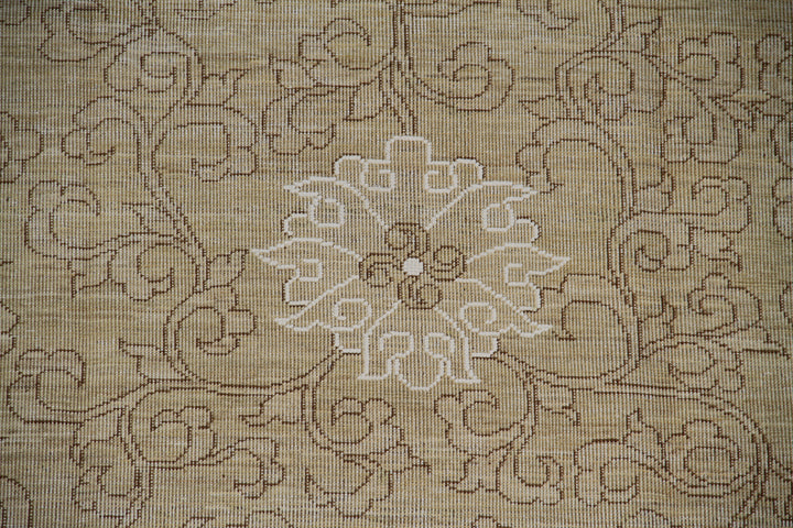 5'x7' Wool Area Rug | Ariana Samarkand | White & Brown Rug