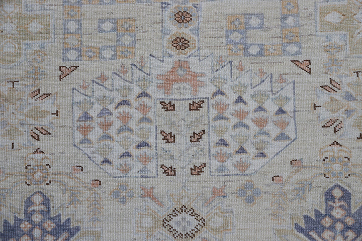 5'x7' Wool Area Rug | Hand-knotted Geometric Design Rug