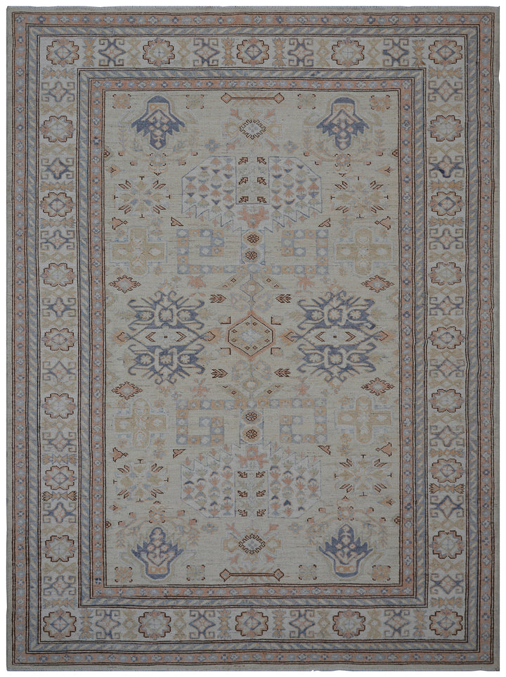 5'x7' Wool Area Rug | Hand-knotted Geometric Design Rug