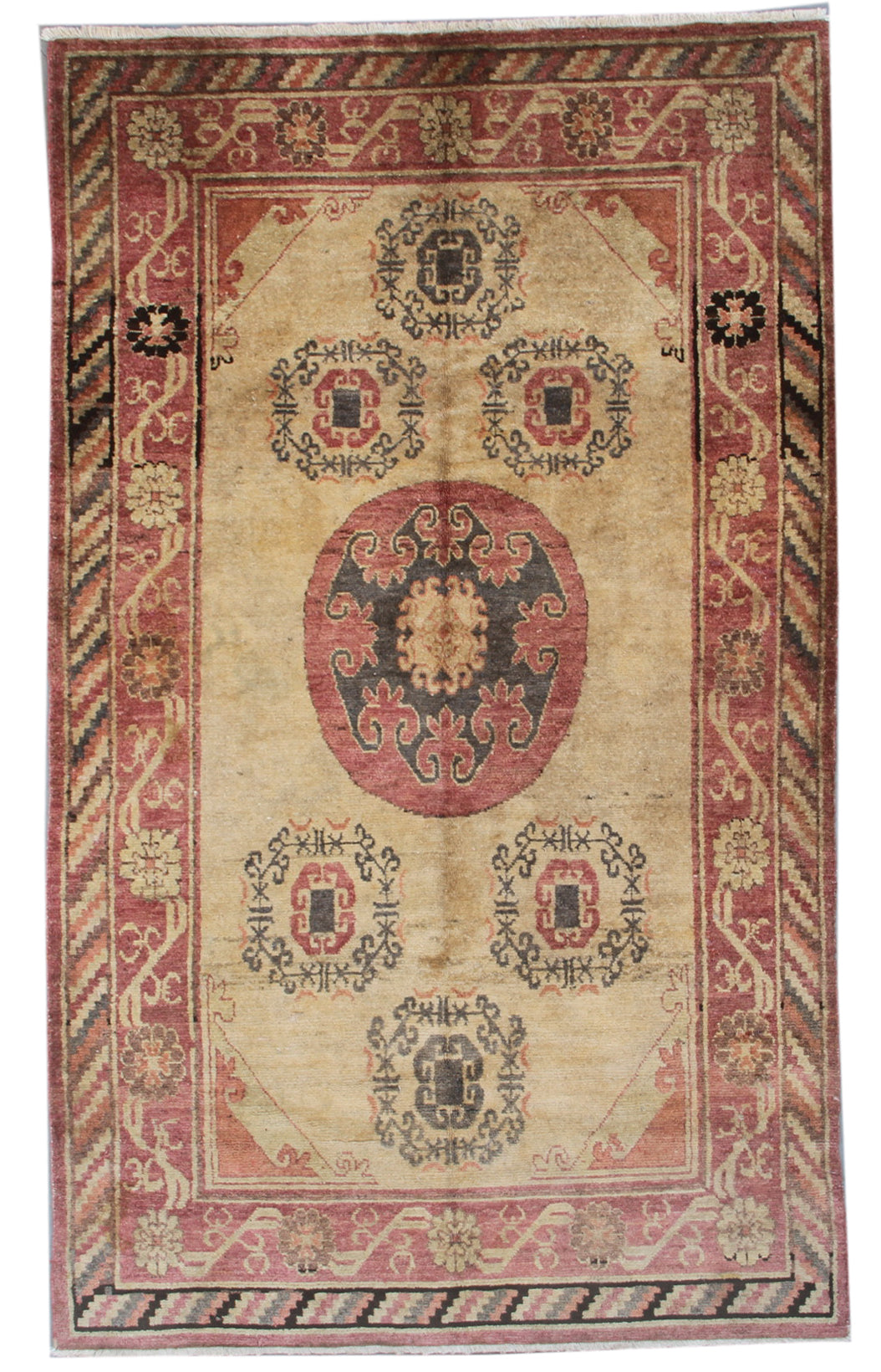 5'x8' Antique Samarkand Rug | Vintage Khotan Area Rug