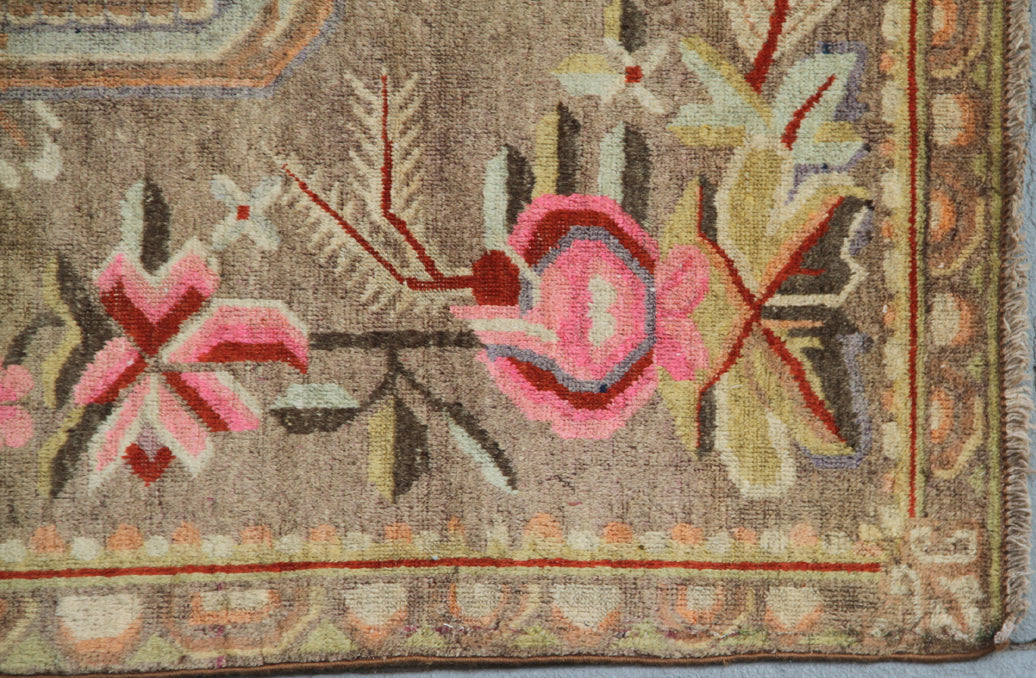 5'x9' Vintage Samarkand Yarkand Wool Area Rug