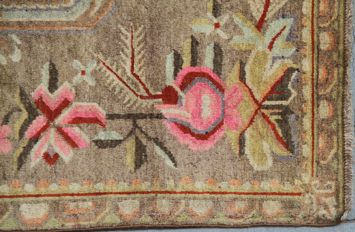 5'x9' Vintage Samarkand Yarkand Wool Area Rug
