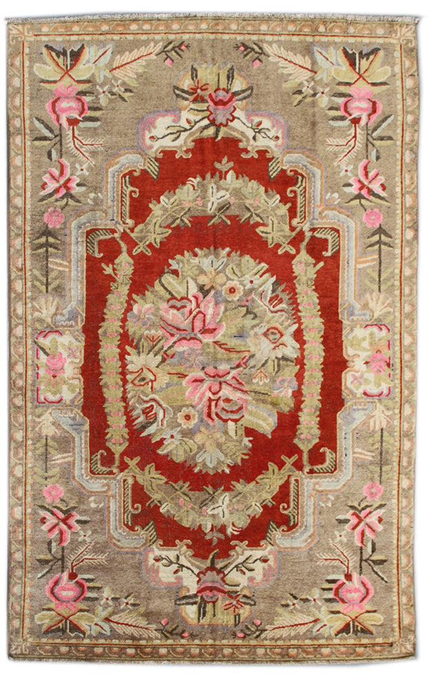 5'x9' Vintage Samarkand Yarkand Wool Area Rug
