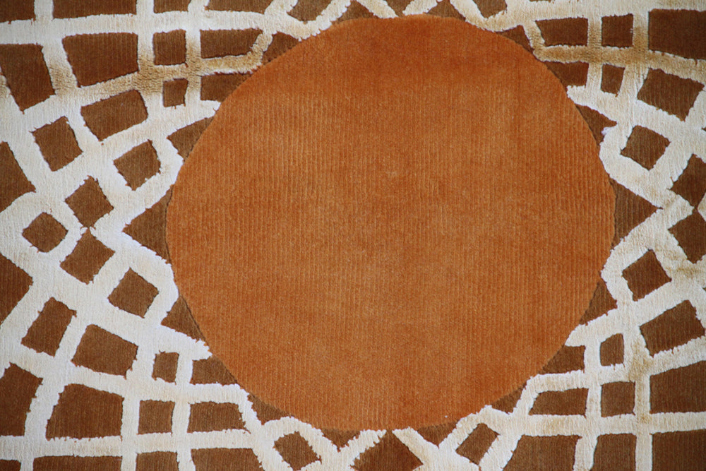 6' x 8' Ariana Modern Geometric Rug Hand-Knotted Wool Rug with Silk Highlights
