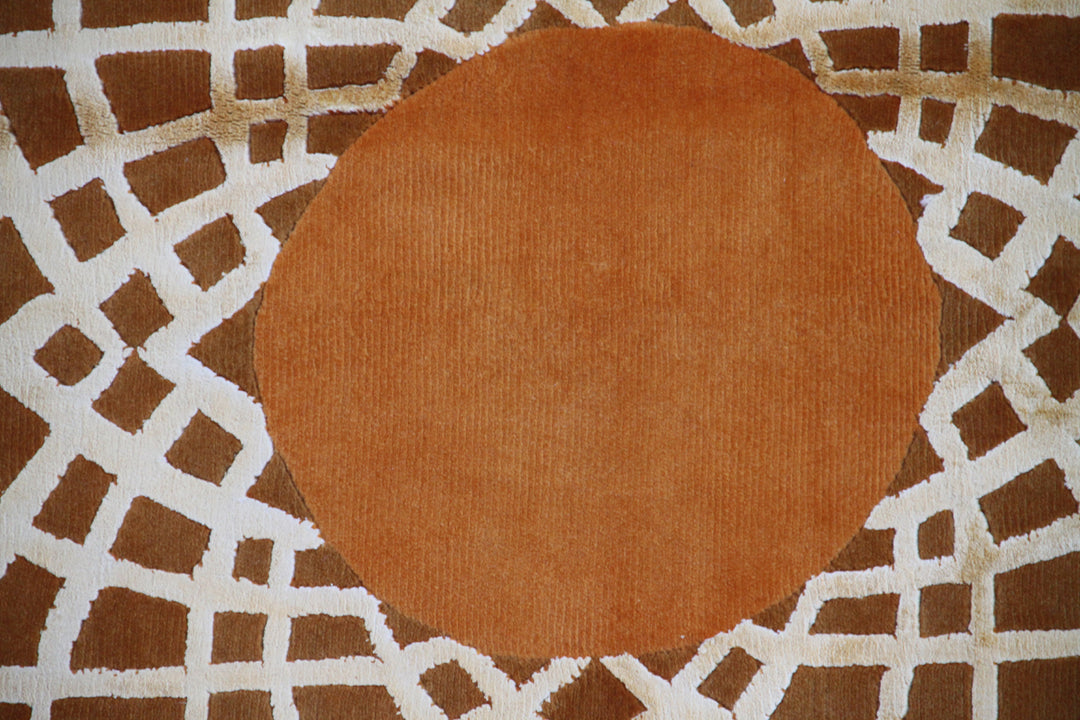 6' x 8' Ariana Modern Geometric Rug Hand-Knotted Wool Rug with Silk Highlights