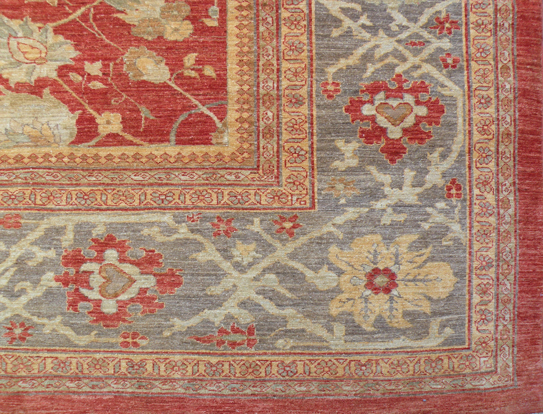 16'x21' Large Floral Red Blue Gold Sultanabad Design Ariana Traditional Rug