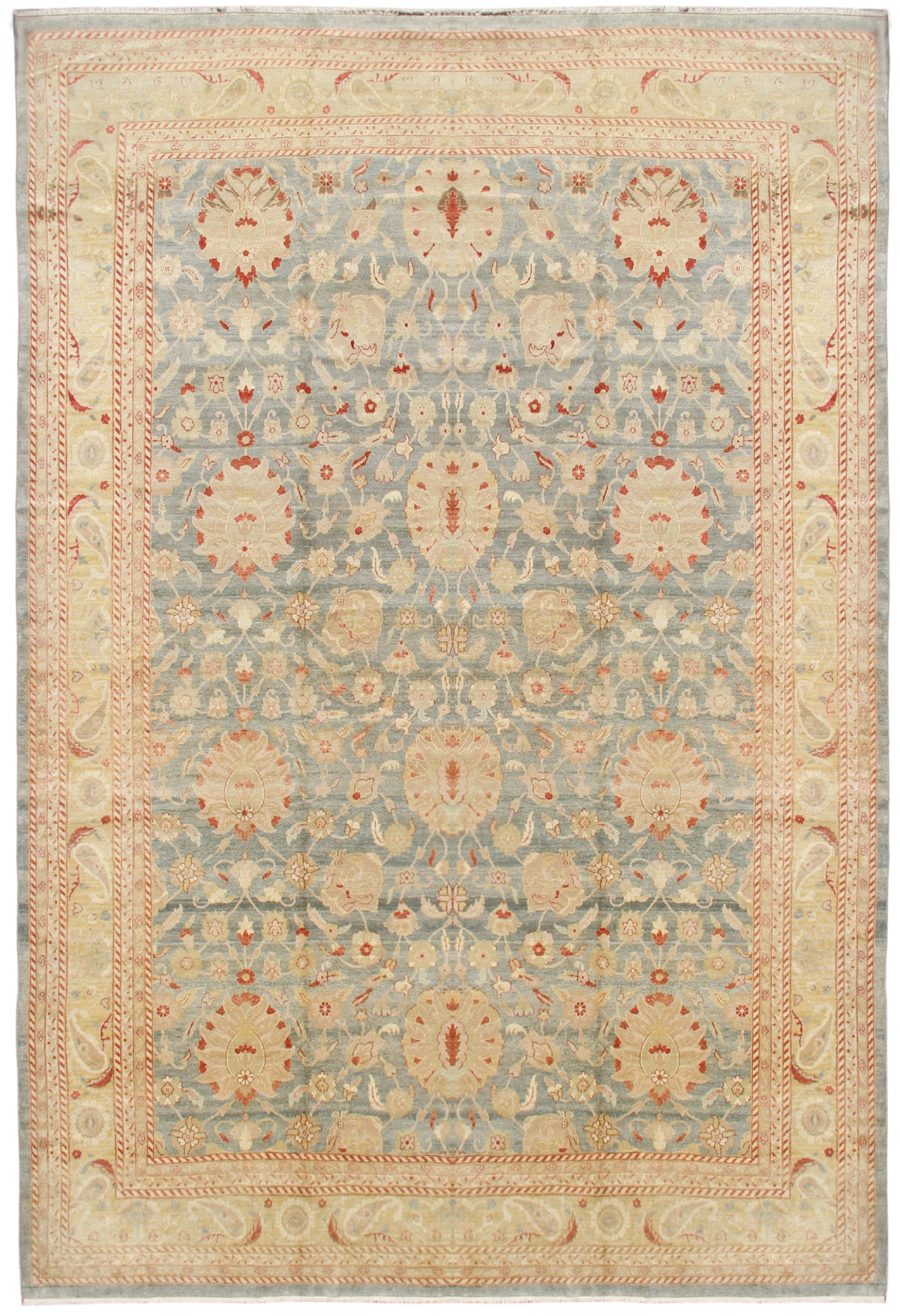 13x18 Aqua Gold Red Persian Sultanabad Design Egyptian Rug