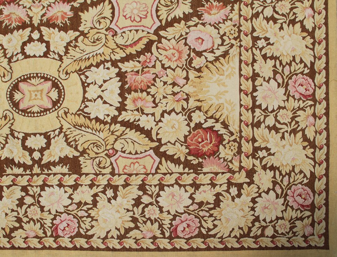 11'x14' French Style Floral Design Aubusson Area Rug