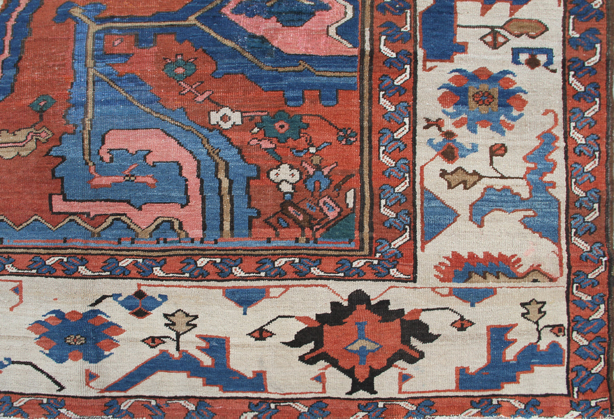 11'x20' Antique 3rd. Quarter 19th. Century Persian Serapi / Bakhshayesh Main Carpet
