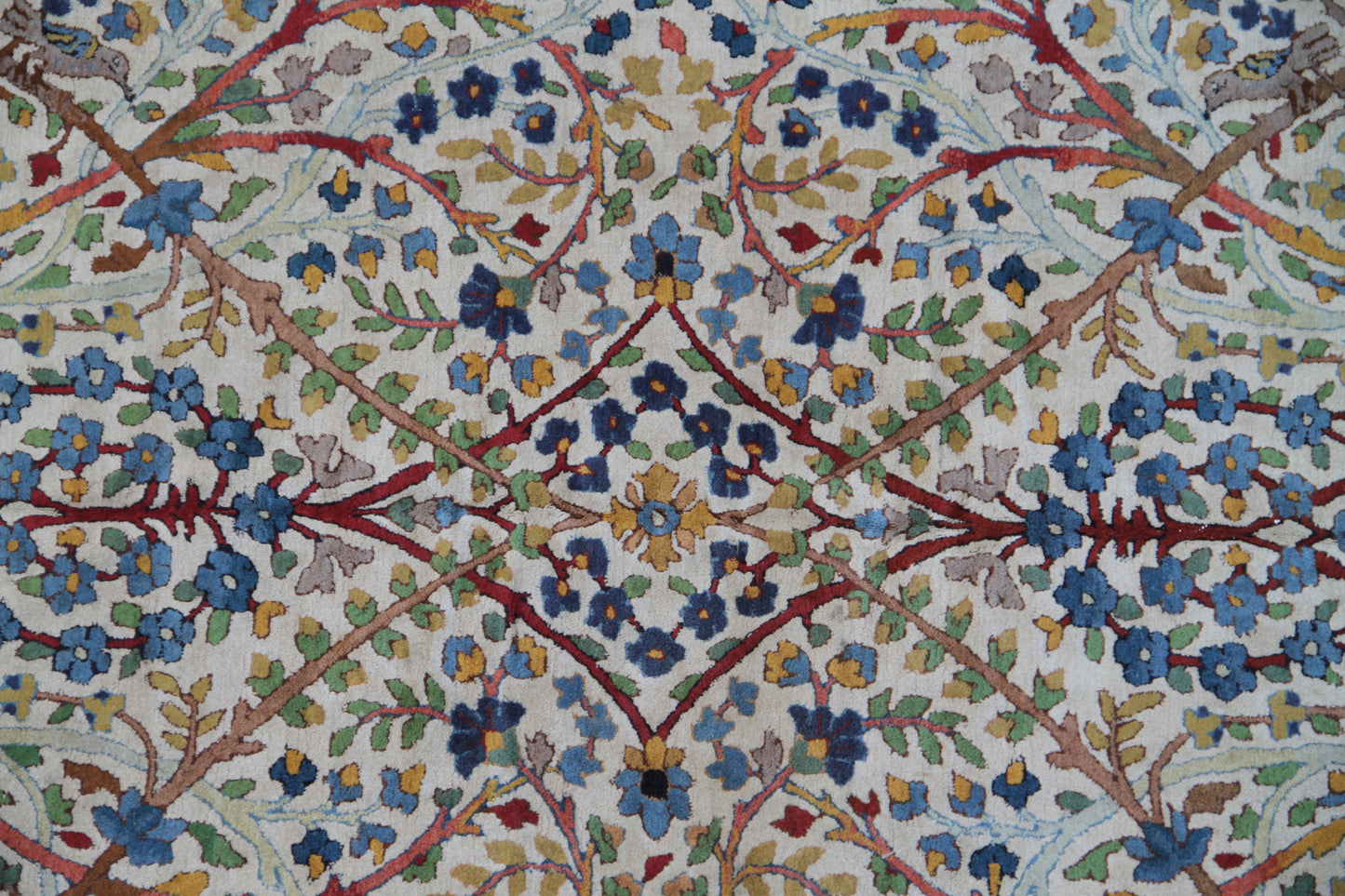 9.08 x  6.07 Semi-antique European Tetex Floral Design Colorful Wool Area Rug