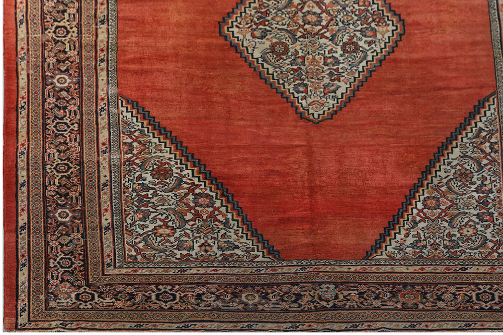 Vintage Persian Mahal Rug | Diamond Medalion Area Rugg