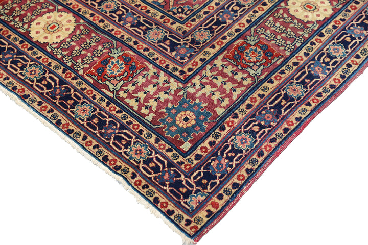 10'x12' Antique Persian Tabriz Rug | Vase Carpet Design Area Rug