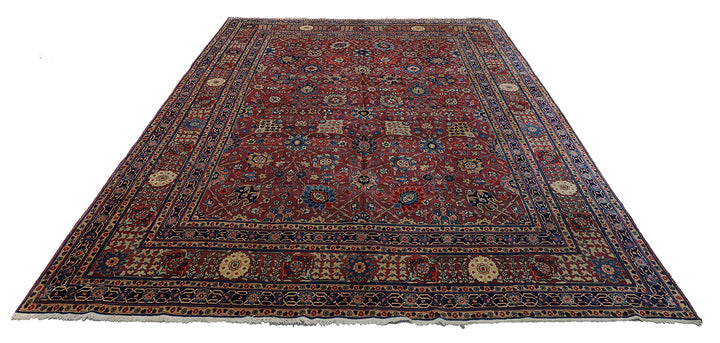 10'x12' Antique Persian Tabriz Rug | Vase Carpet Design Area Rug