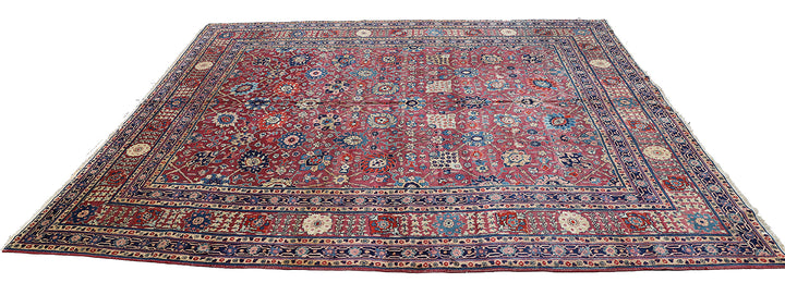 10'x12' Antique Persian Tabriz Rug | Vase Carpet Design Area Rug