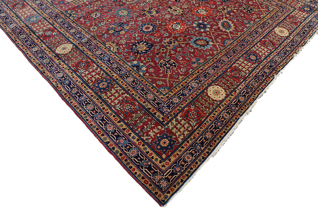 10'x12' Antique Persian Tabriz Rug | Vase Carpet Design Area Rug