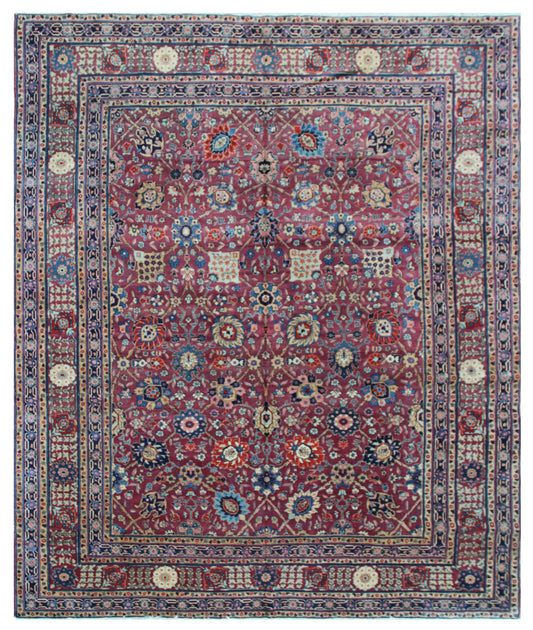 10'x12' Antique Persian Shah Abbas Vase Carpet Design Tabriz Rug