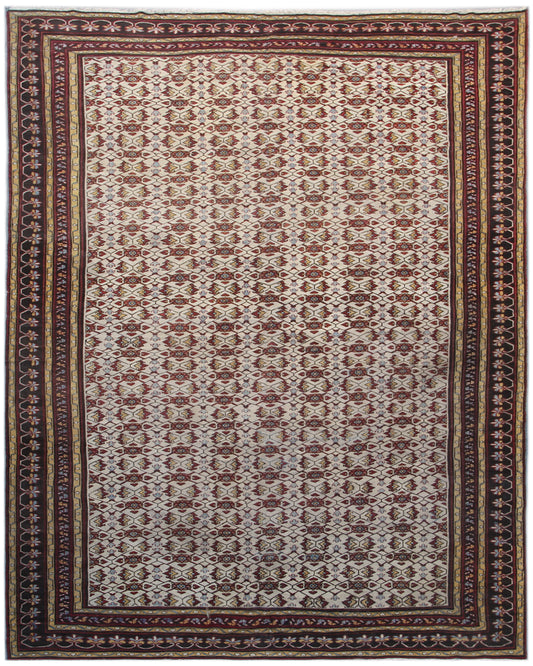 10'x18' Ivory Indian Antique Rug