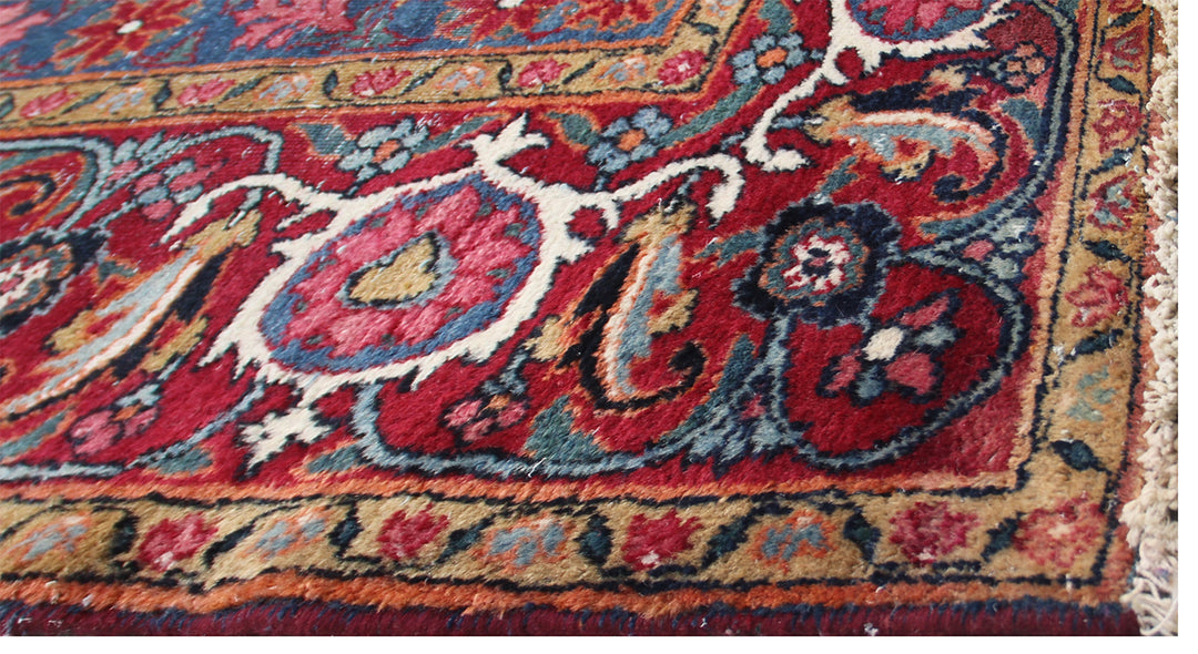 11'x17'Vintage Antique Navy Red White Blue Persian Tabriz Rug