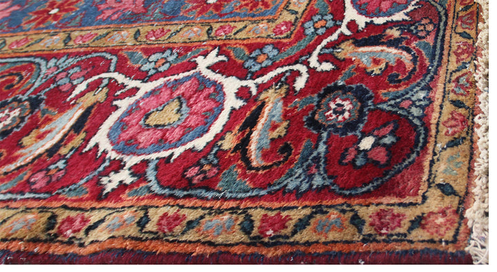 11'x17'Vintage Antique Navy Red White Blue Persian Tabriz Rug