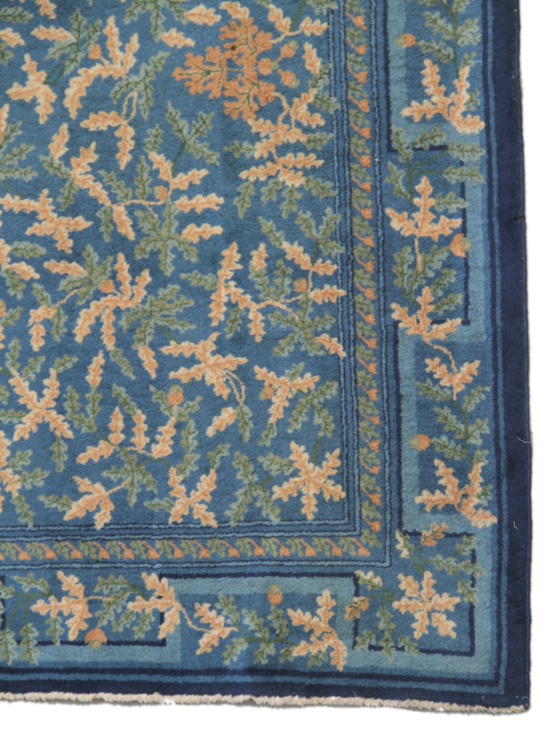 5'x17' Blue Floral Vintage Indian Gallery Runner Rug