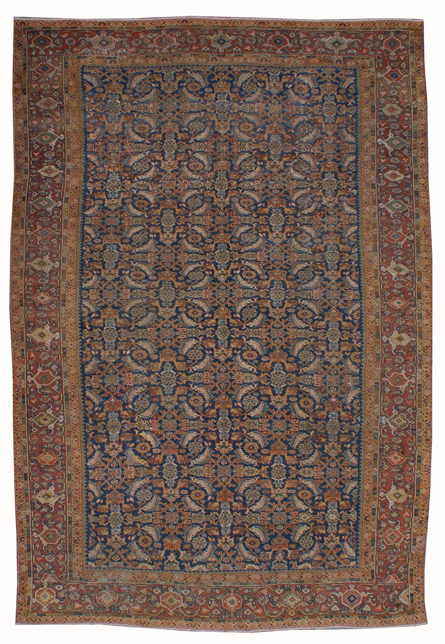 9'x12' Royal Blue Antique Persian Mahal Rug