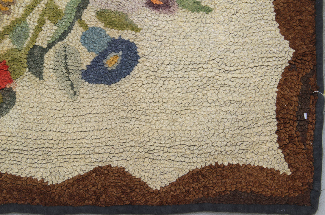 4.03 x 2.07 Antique American Hooked Rug