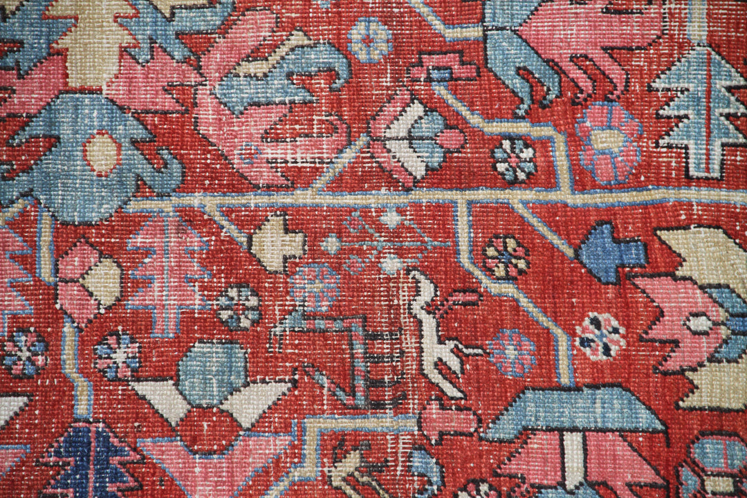 8'x11' Antique All Over Design Persia Heriz Rug